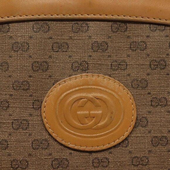 GUCCI Micro GG Supreme Shoulder Bag PVC Beige Gold Auth ki5912 - Picture 12 of 16